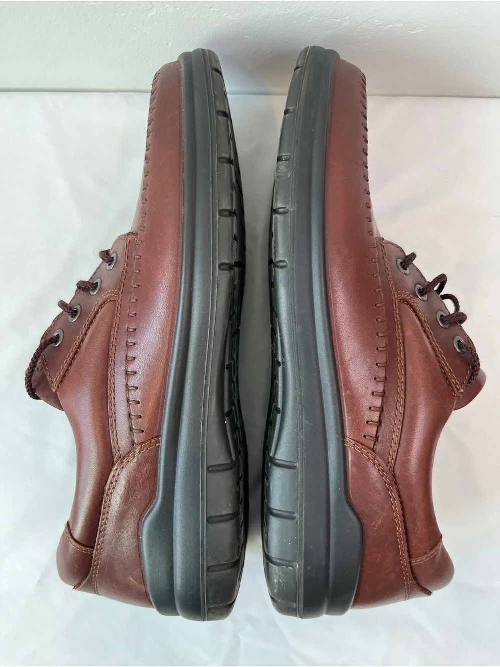 ECCO Seawalker Brown Leather Moc Toe Oxford Comfort Shoes Mens EU 46 US 12